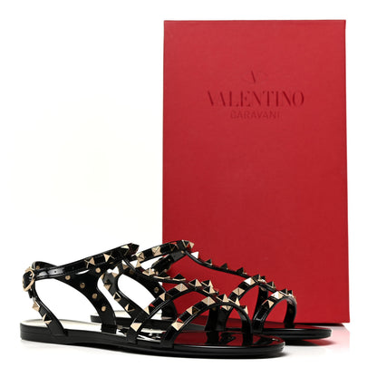Valentino Garavani PVC Jelly Rockstud Caged Sandals 38 Black 12 of 12