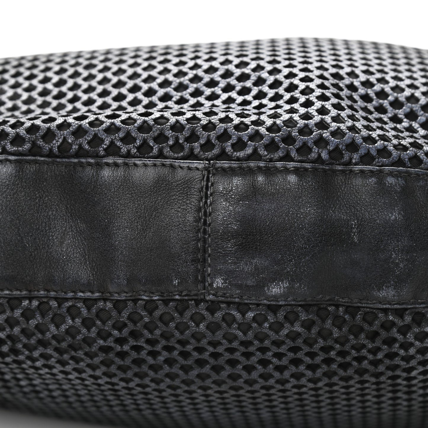 Leather Perforated Hobo Black
