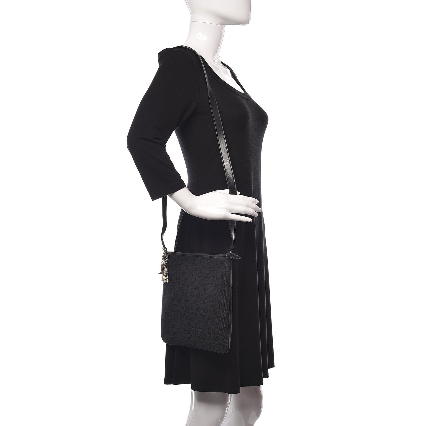 Monogram Flat Messenger Bag Black