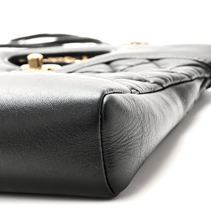 Chanel Shiny Crumpled Calfskin Quilted Mini 31 Shopping Bag Black 10 of 10