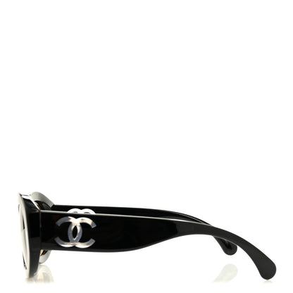 Chanel Acetate Nyon Oval CC Sunglasses 5528-A Black 3 of 7