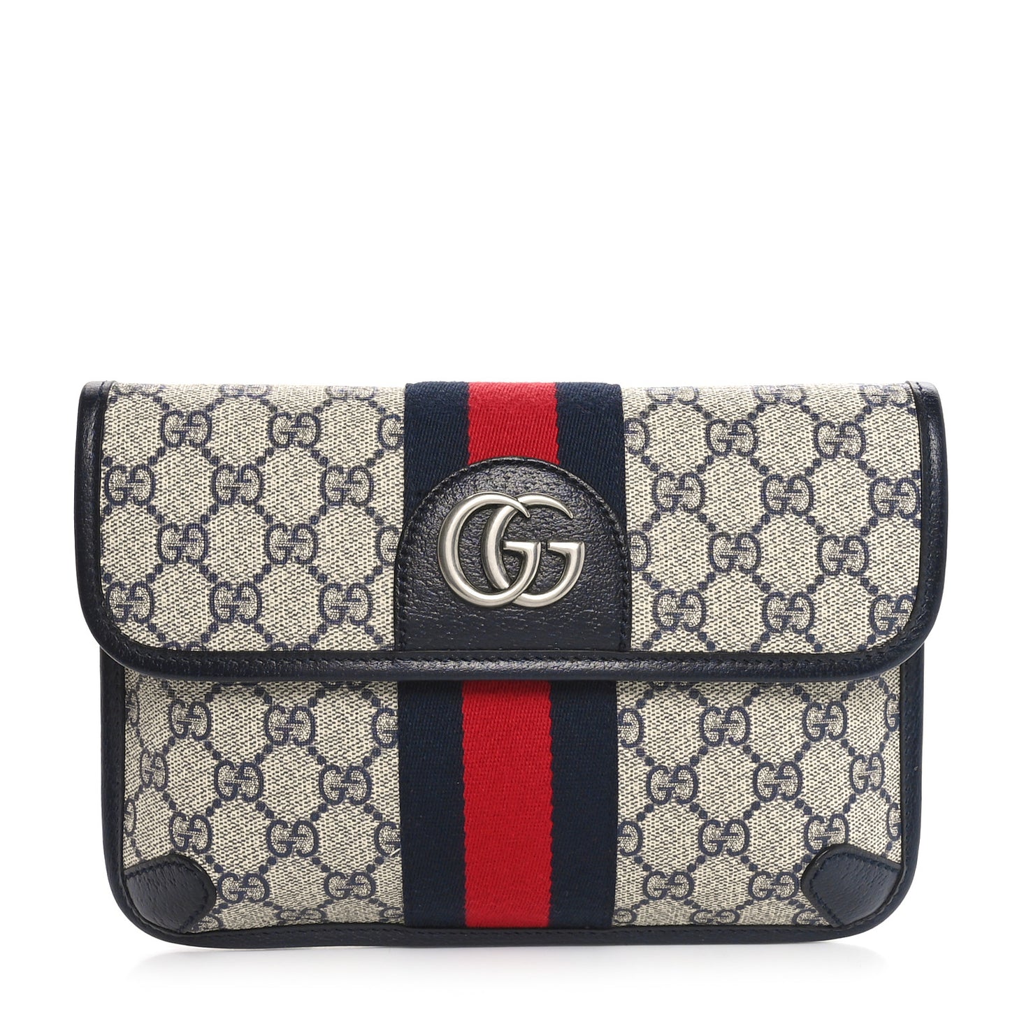 GG Supreme Monogram Web Small Ophidia Belt Bag 90 36 Beige Navy