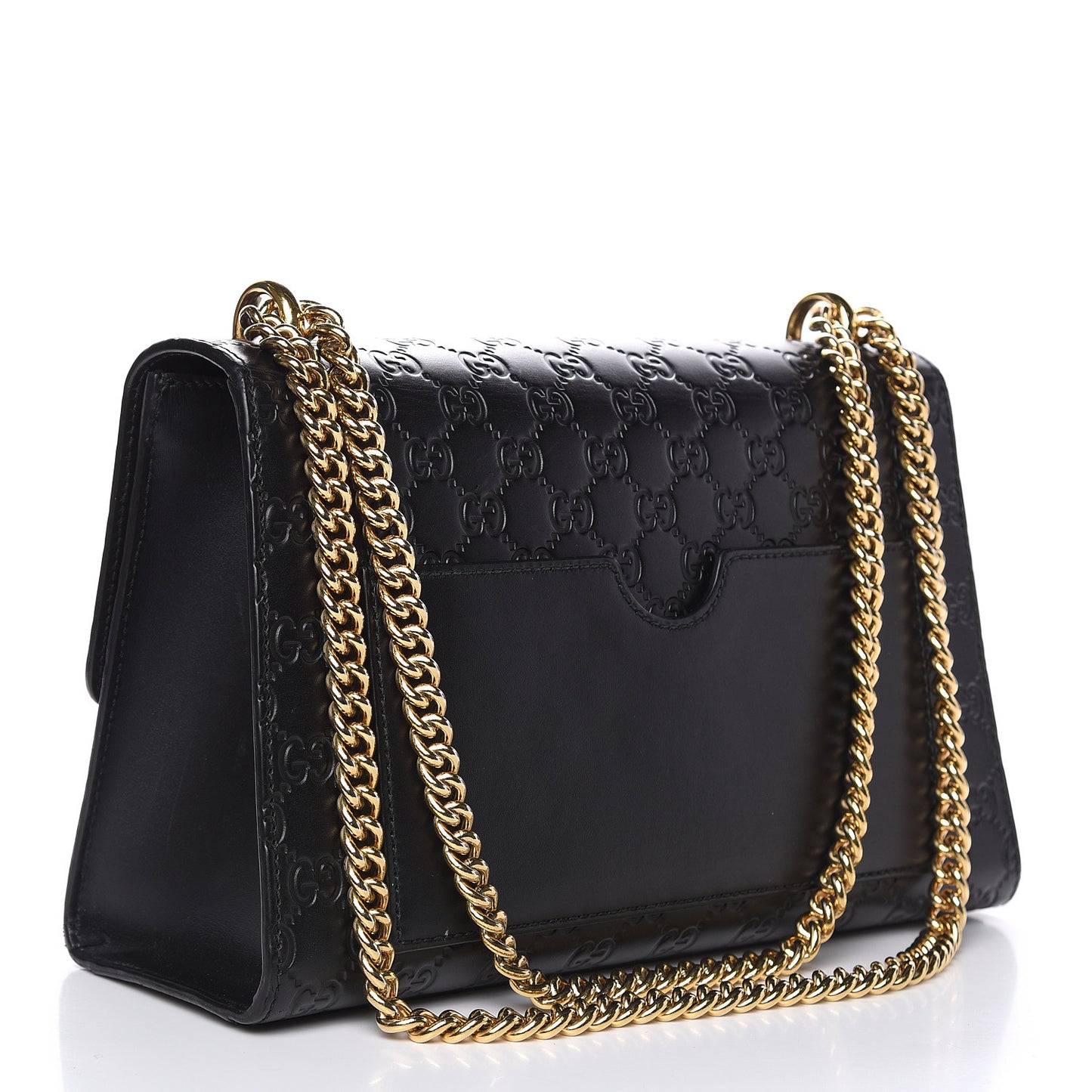 Guccissima Medium Padlock Shoulder Bag Black