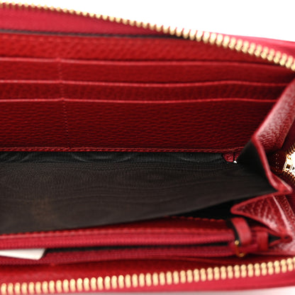 Gucci Dollar Calfskin GG Marmont Zip Around Wallet Hibiscus Red 5 of 6