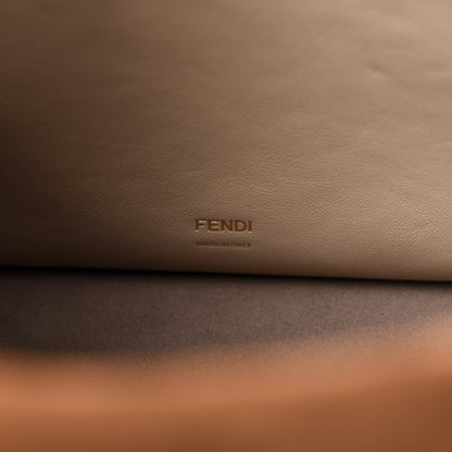 Fendi Vitello Grace Suede Large Flip Tote Nuvola Marrone Rosa Bourbon 7 of 10