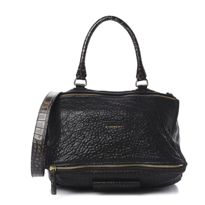 Givenchy Pebbled Sheepskin Calfskin Crocodile Embossed Large Pandora Black 1 of 13
