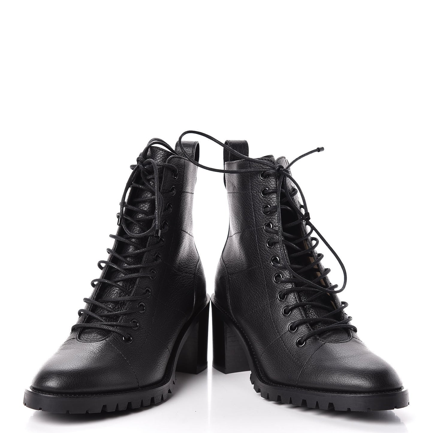 Grainy Calfskin Cruz 65 Ankle Booties 38.5 Black