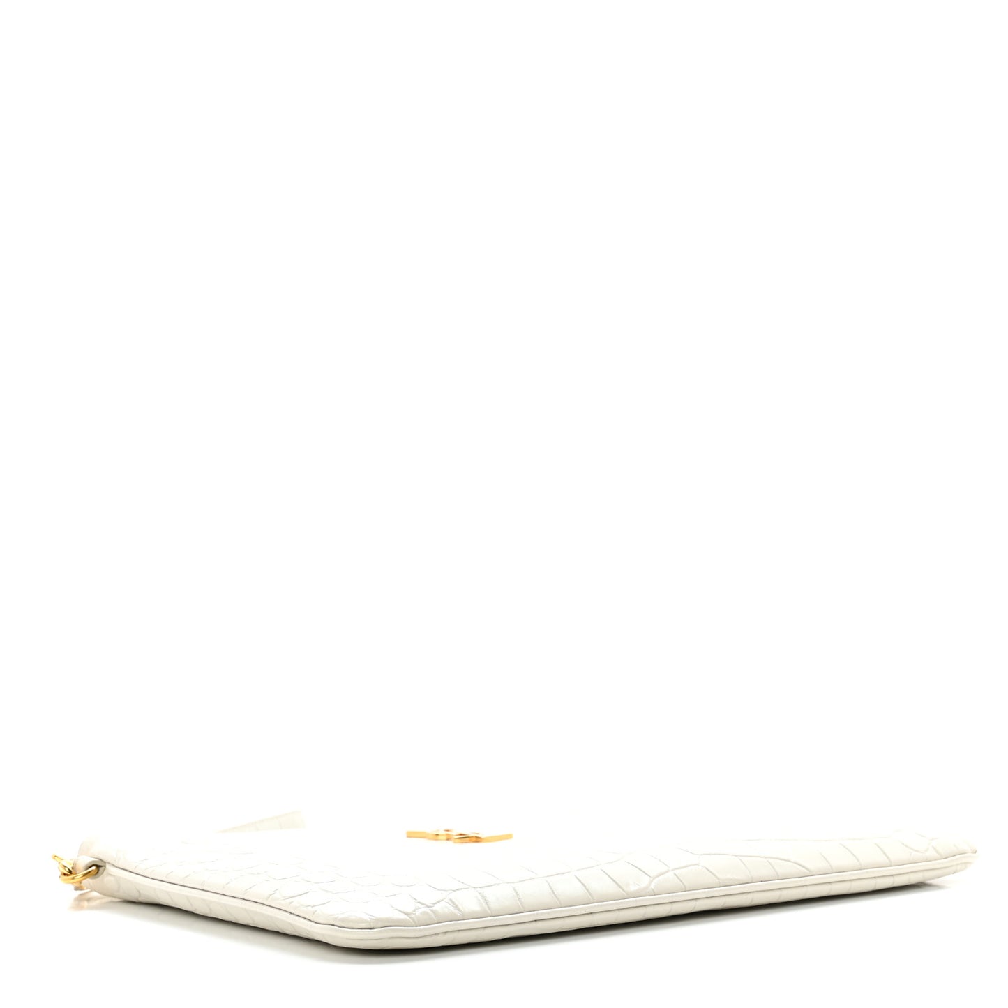 Calfskin Crocodile Embossed Tablet Pouch Crema Soft