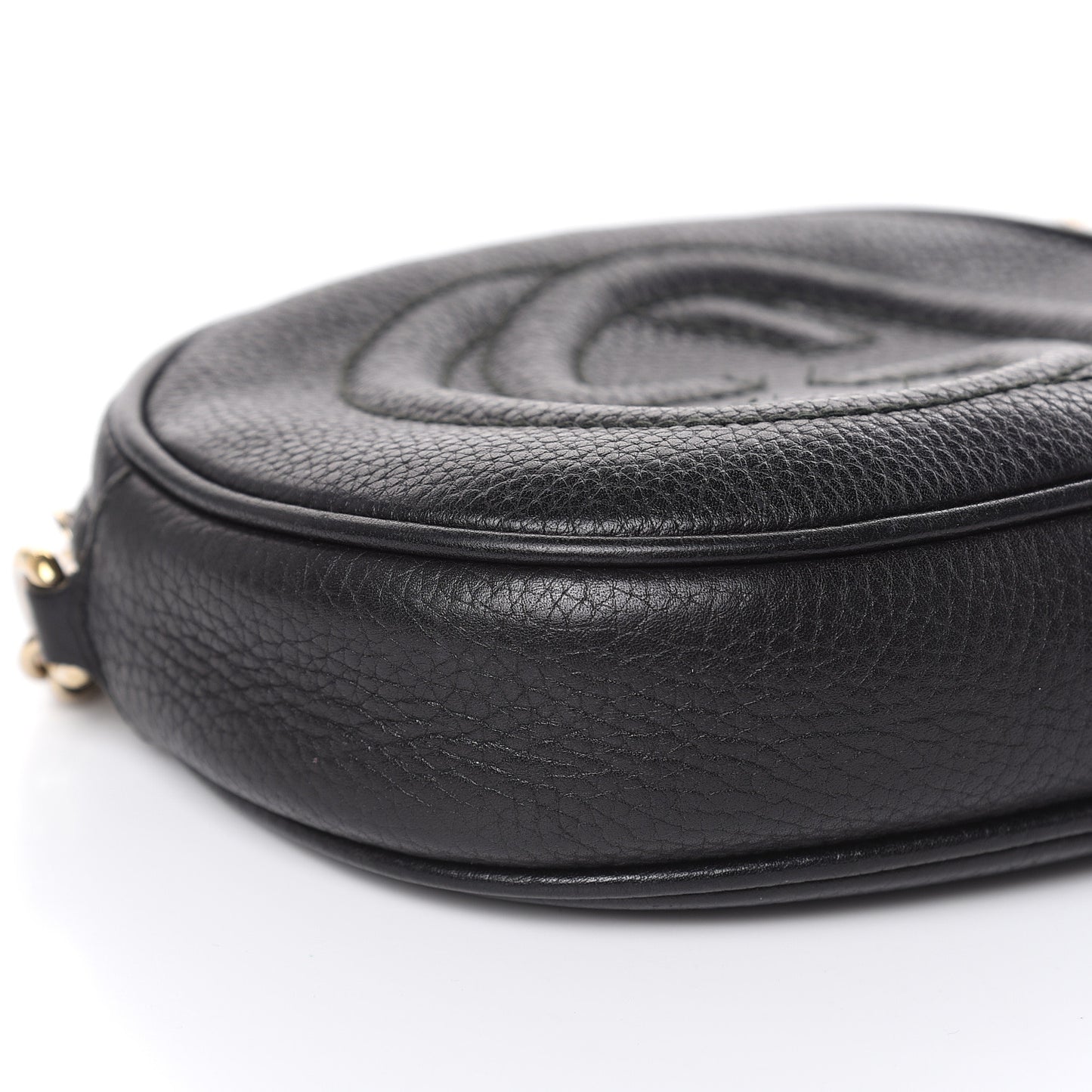 Pebbled Calfskin Mini Soho Chain Bag Black