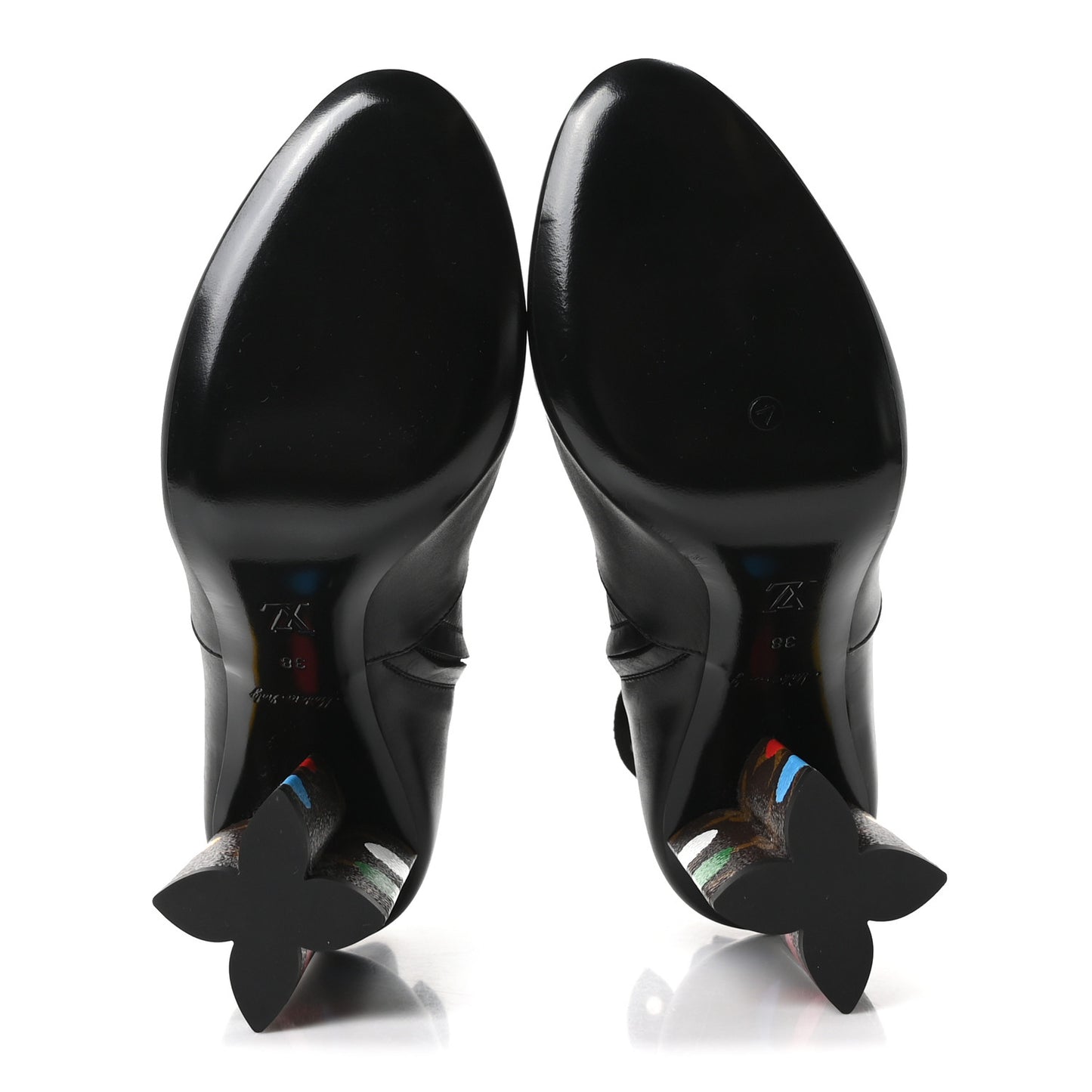 LV X YK Calfskin Monogram Silhouette Ankle Boots 38 Black