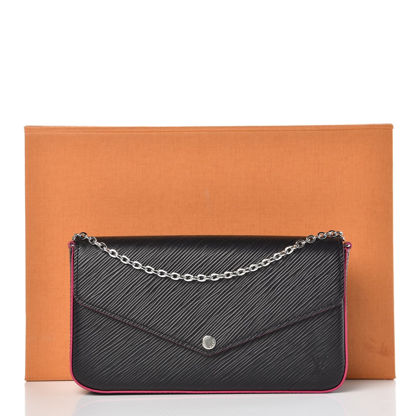 Epi Pochette Felicie Black Hot Pink