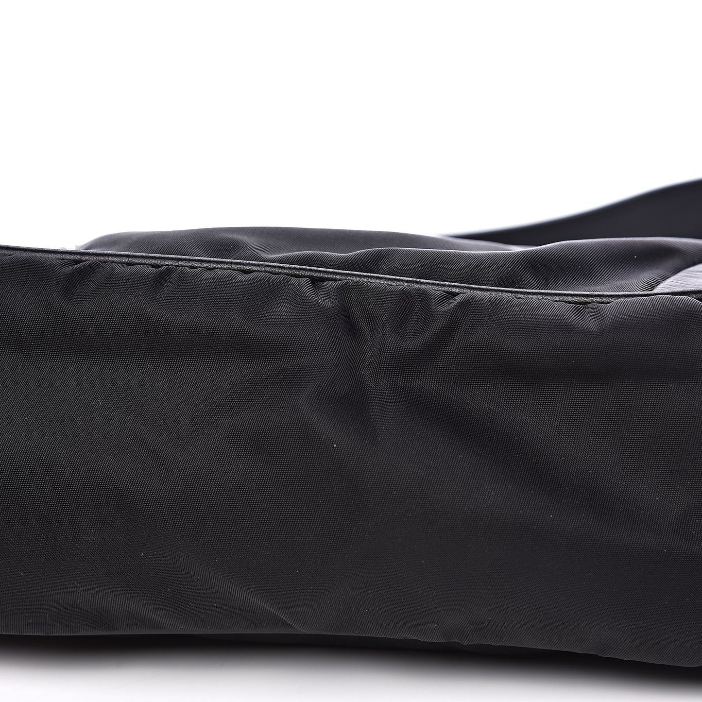 Tessuto Nylon Soft Calfskin Shoulder Bag Black