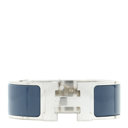 Hermes Enamel Wide Clic Clac H Bracelet PM Bleu De Genes 1 of 5