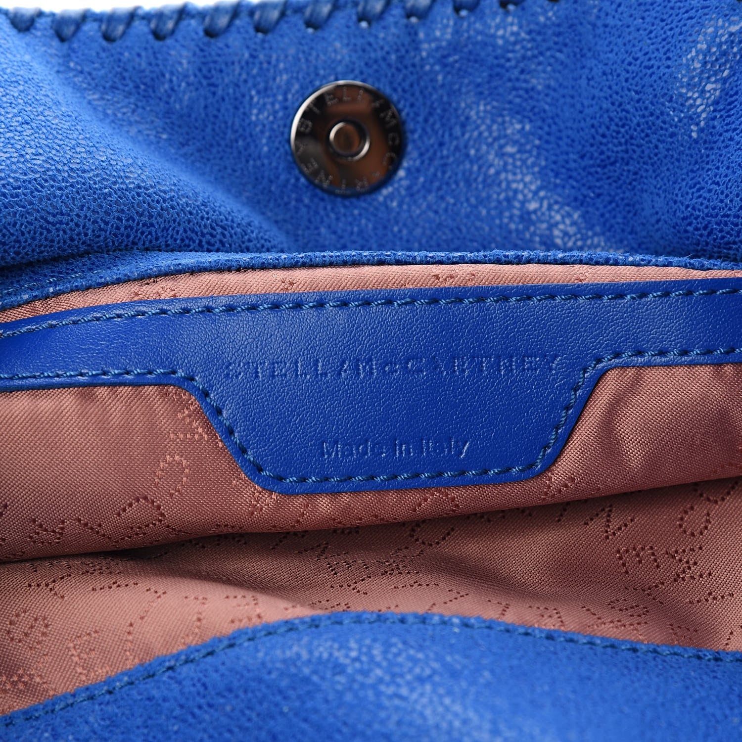 Stella McCartney Shaggy Deer Mini Falabella Fold Over Tote Bright Blue 6 of 9