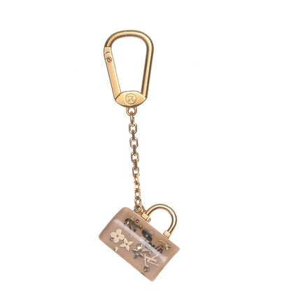 Louis Vuitton Resin Inclusion Speedy Bag Charm Key Chain Beige 1 of 3