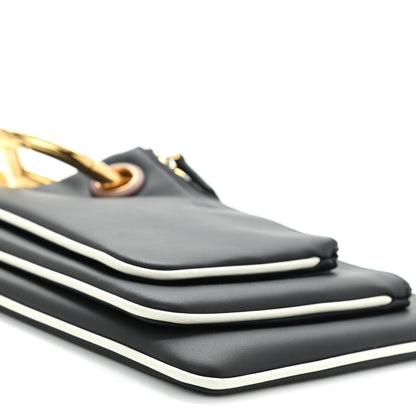 Fendi Vitello Century Opaco F is Fendi Bi-Color Triplette Pouch Set Black 10 of 10