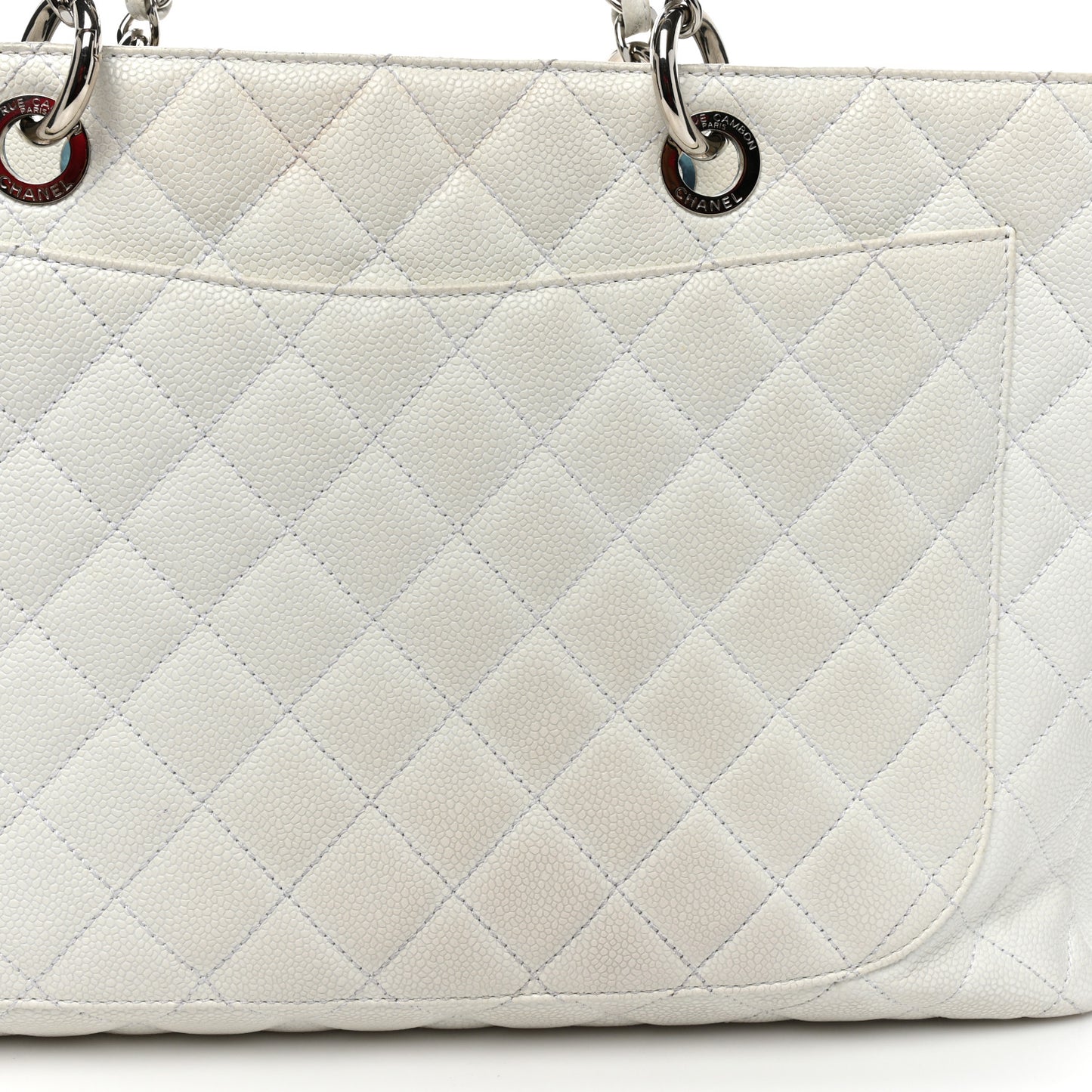 Caviar Quilted XL Grand Shopping Tote GST White