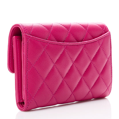 Chanel Caviar Quilted Medium Flap Wallet Fuchsia 2 of 12
