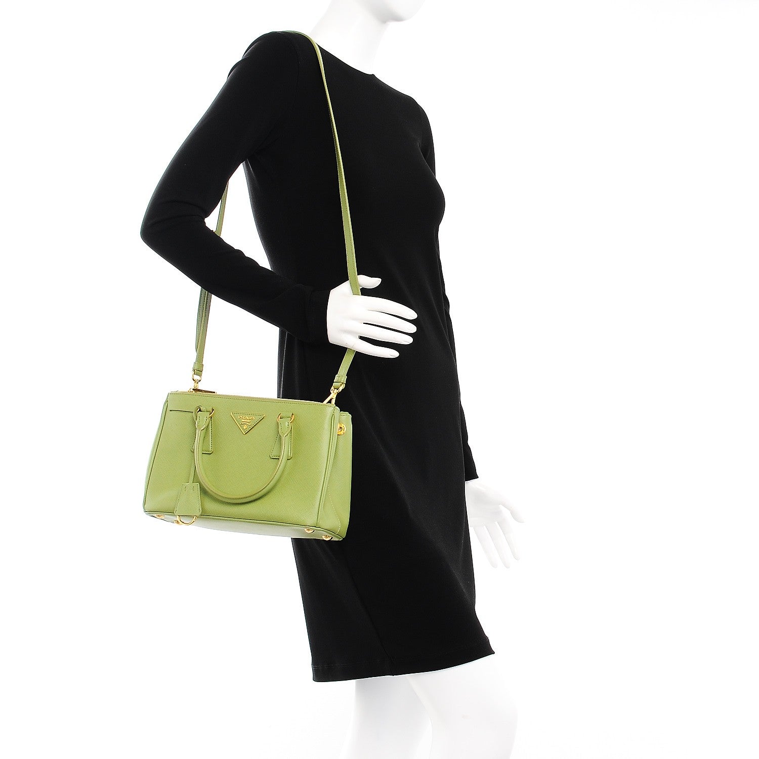Prada Saffiano Lux Mini Galleria Double Zip Tote Prato 2 of 14