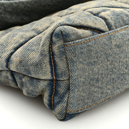 Saint Laurent Denim Quilted Toy Loulou Puffer Monogram Chain Satchel Blue Cinnamon 8 of 10