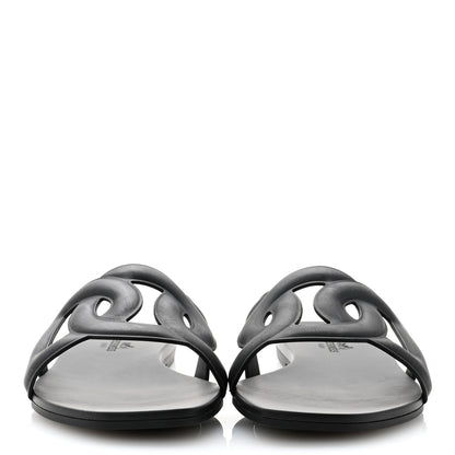 Hermes Rubber Aloha Sandals 38 Black 2 of 9