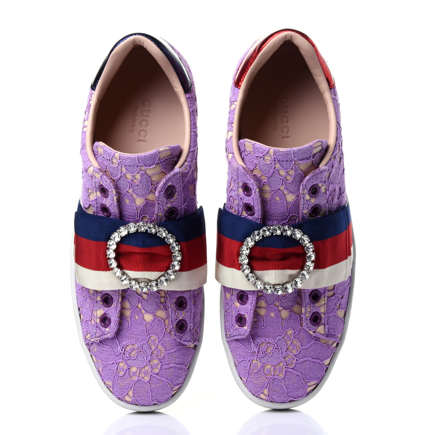 Lace Crystal Sylvie Web Flower Leaf Womens Ace Sneakers 35.5 Wisteria Perfect Pink