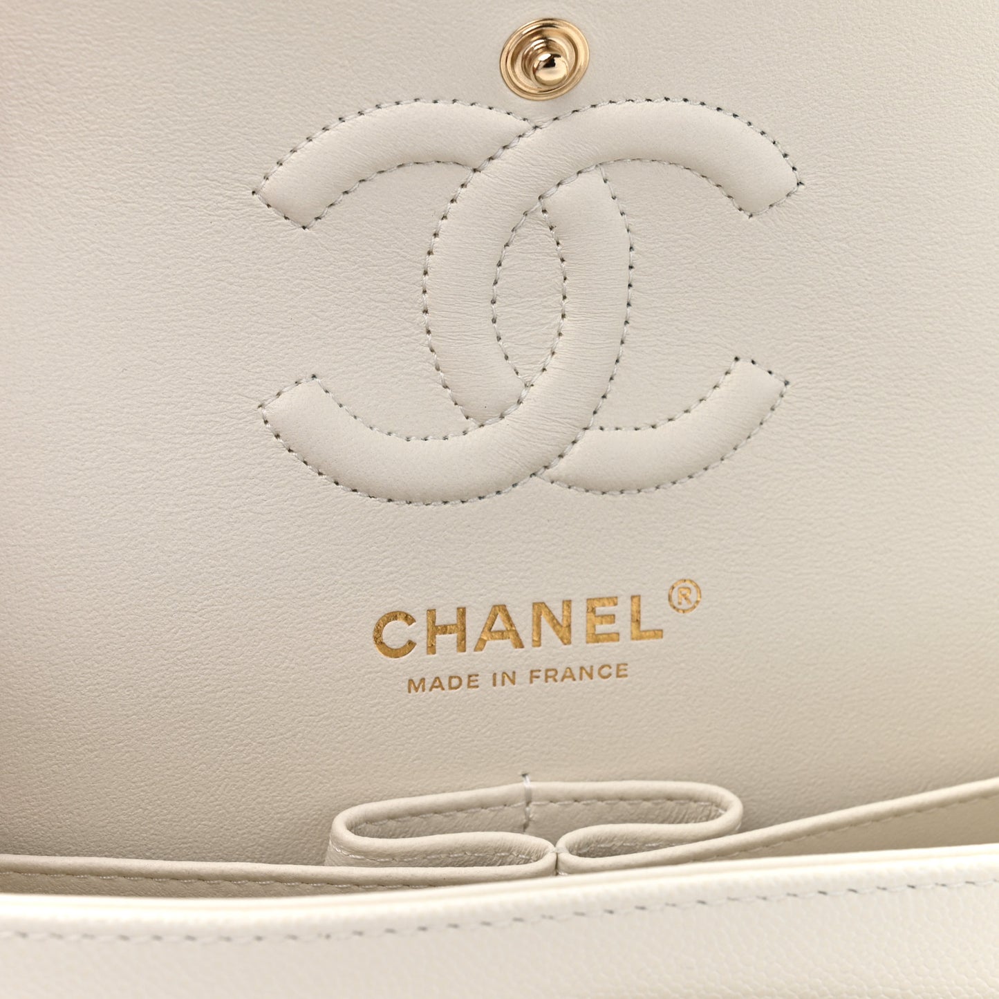 Caviar Quilted Small Double Flap White