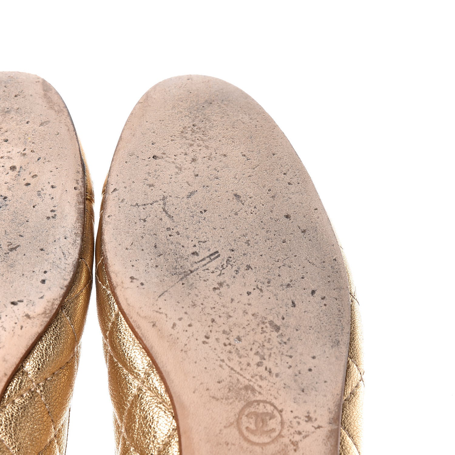 Chanel Metallic Lambskin Quilted Cap Toe Ballerina Flats 40 Gold 12 of 17