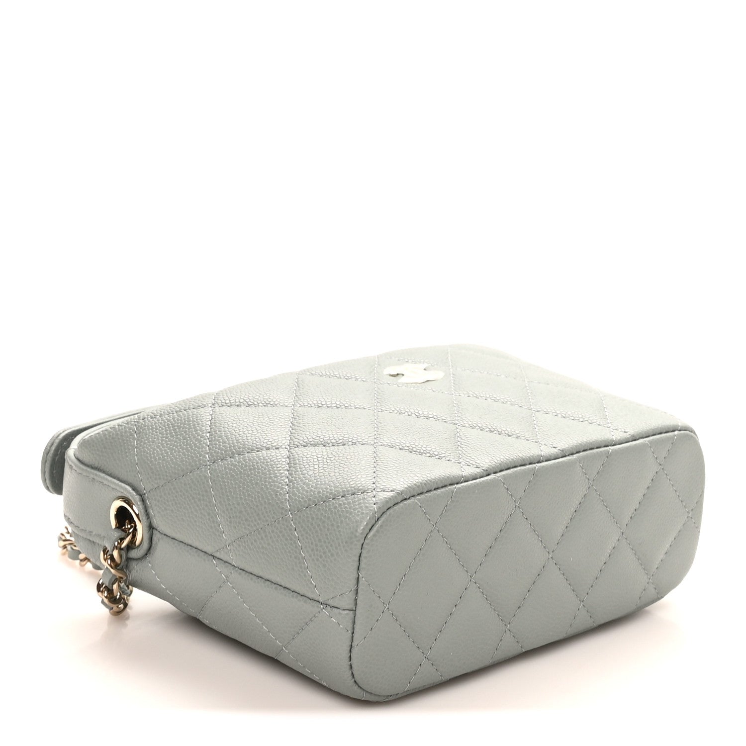 Chanel Caviar Quilted Hobo Clutch With Chain Light Green 4 of 11