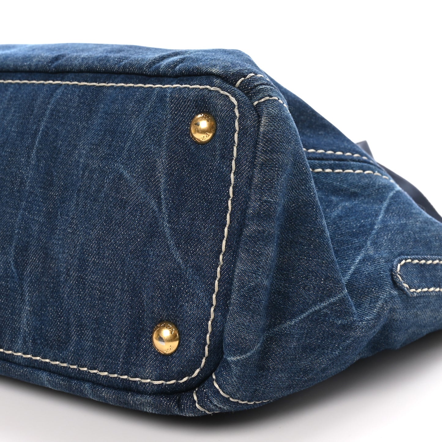 Denim Large Logo Shopping Tote