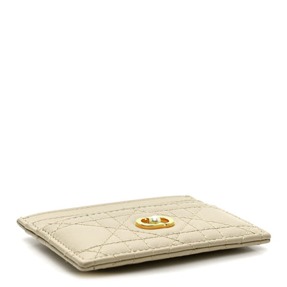 Christian Dior Lambskin Pearl Cannage Dior Jolie Freesia Card Holder Powder Beige 4 of 7