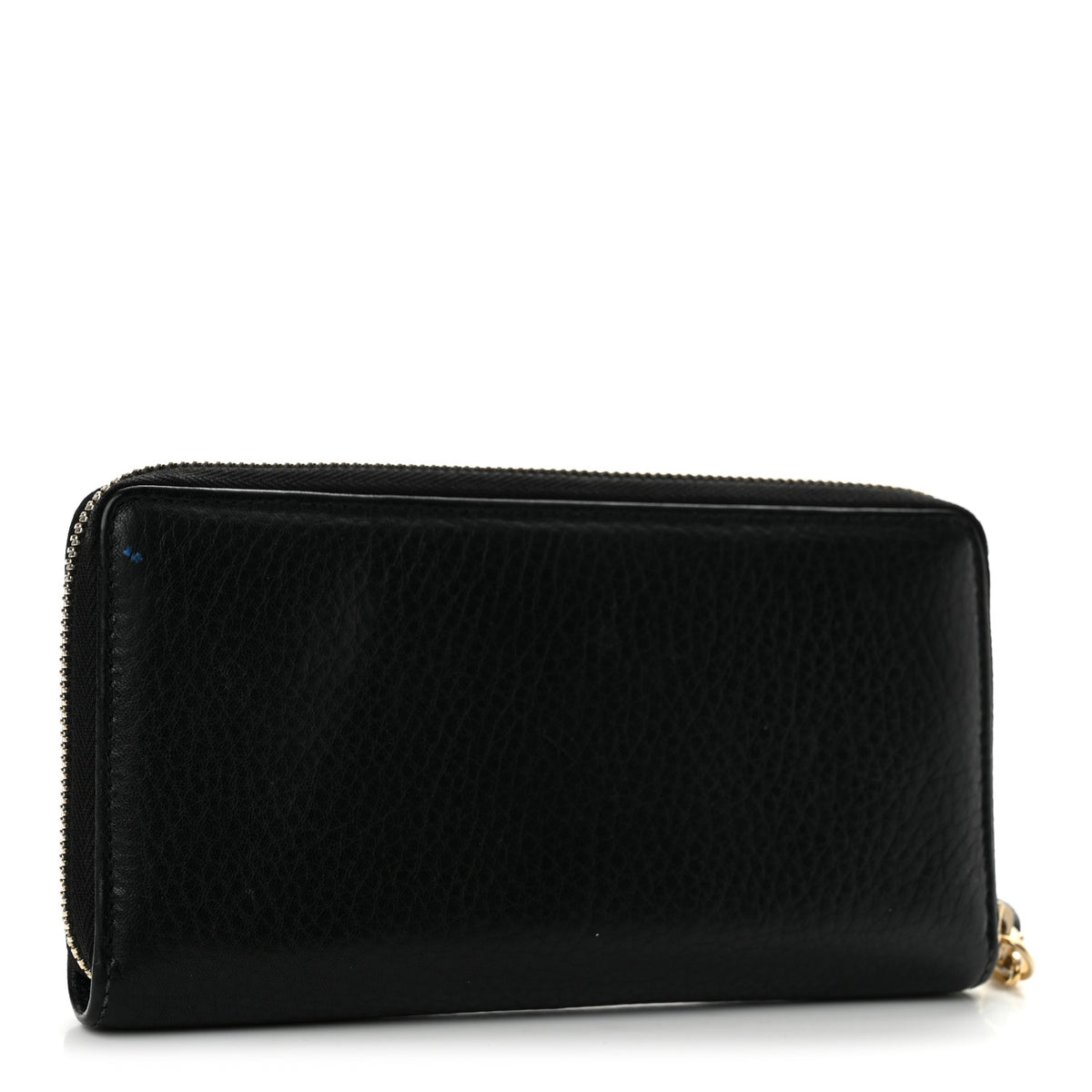 Pebbled Calfskin Soho Zip Around Wallet Black