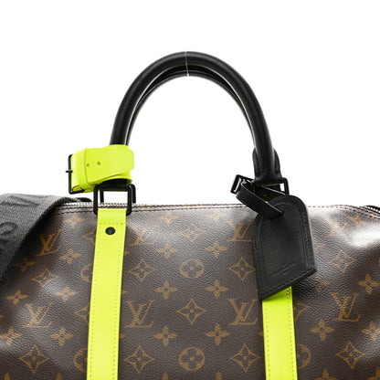 Louis Vuitton Monogram Macassar Keepall Bandouliere 50 Florescent Yellow 7 of 12