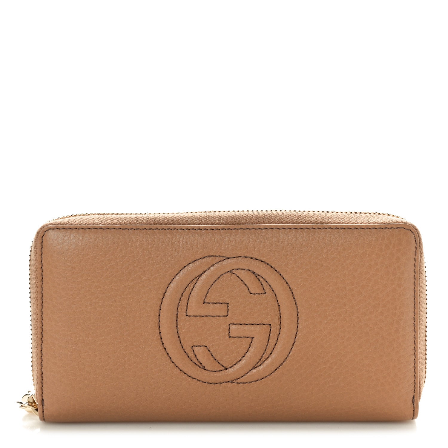 Gucci Pebbled Calfskin Soho Zip Around Wallet Camelia 1 of 9