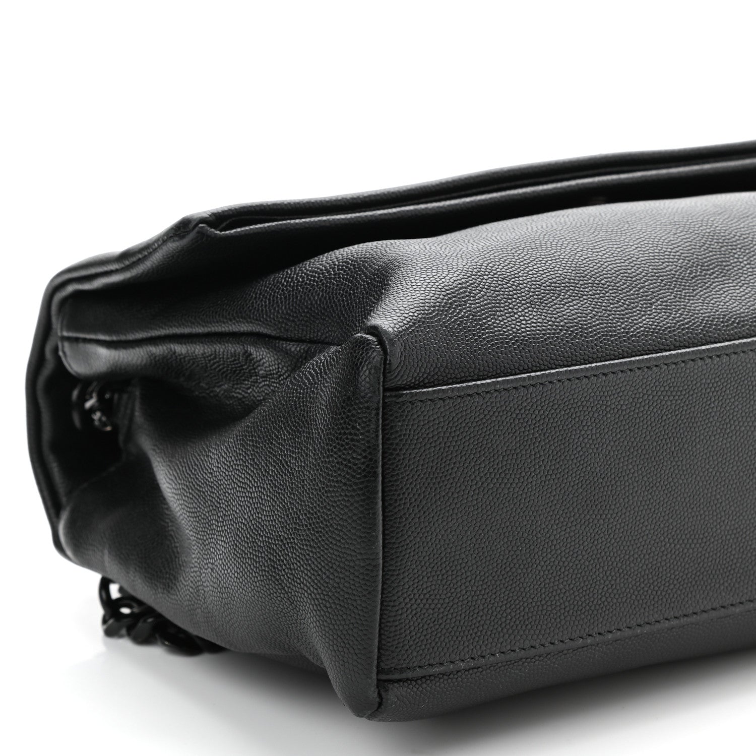 Saint Laurent Grain De Poudre Medium West Hollywood Monogram Fold-Over Black 10 of 11