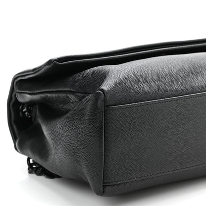 Saint Laurent Grain De Poudre Medium West Hollywood Monogram Fold-Over Black 10 of 11
