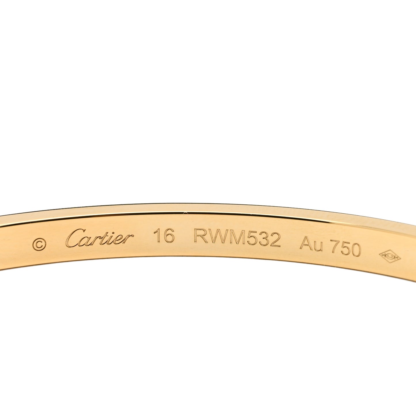 18K Yellow Gold Diamond Small LOVE Paved Bracelet 16