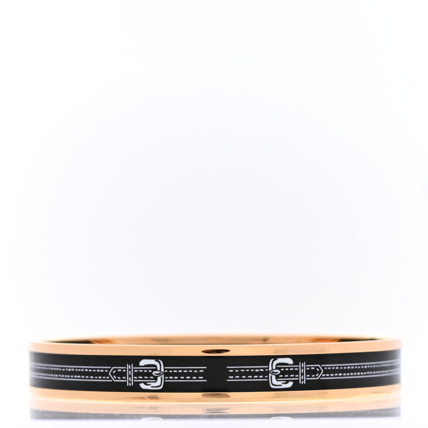 Enamel Printed Narrow Harnais Des Presidents Bracelet 70 Black White