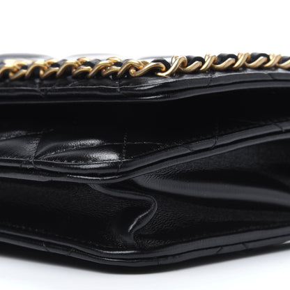Chanel Lambskin Quilted Chain Around Wallet On Chain WOC Black 11 of 13