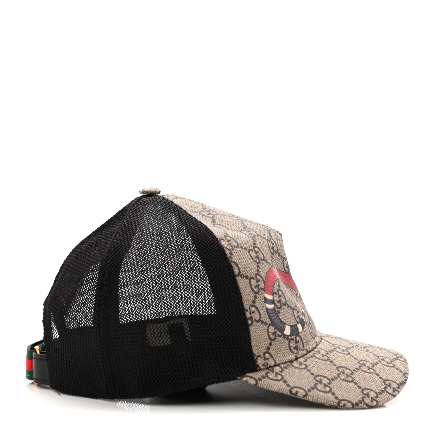 Gucci GG Supreme Monogram Kingsnake Print Baseball Hat M 58 Beige
