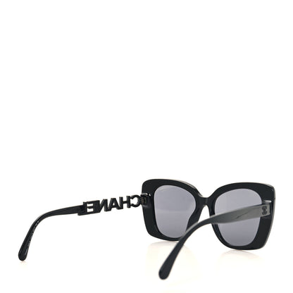Chanel Acetate Strass Polarized Square Sunglasses 5422-B Black 4 of 7