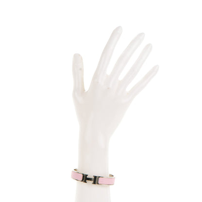 Hermes Enamel Narrow Clic Clac H Bracelet PM Rose Dragee 2 of 4