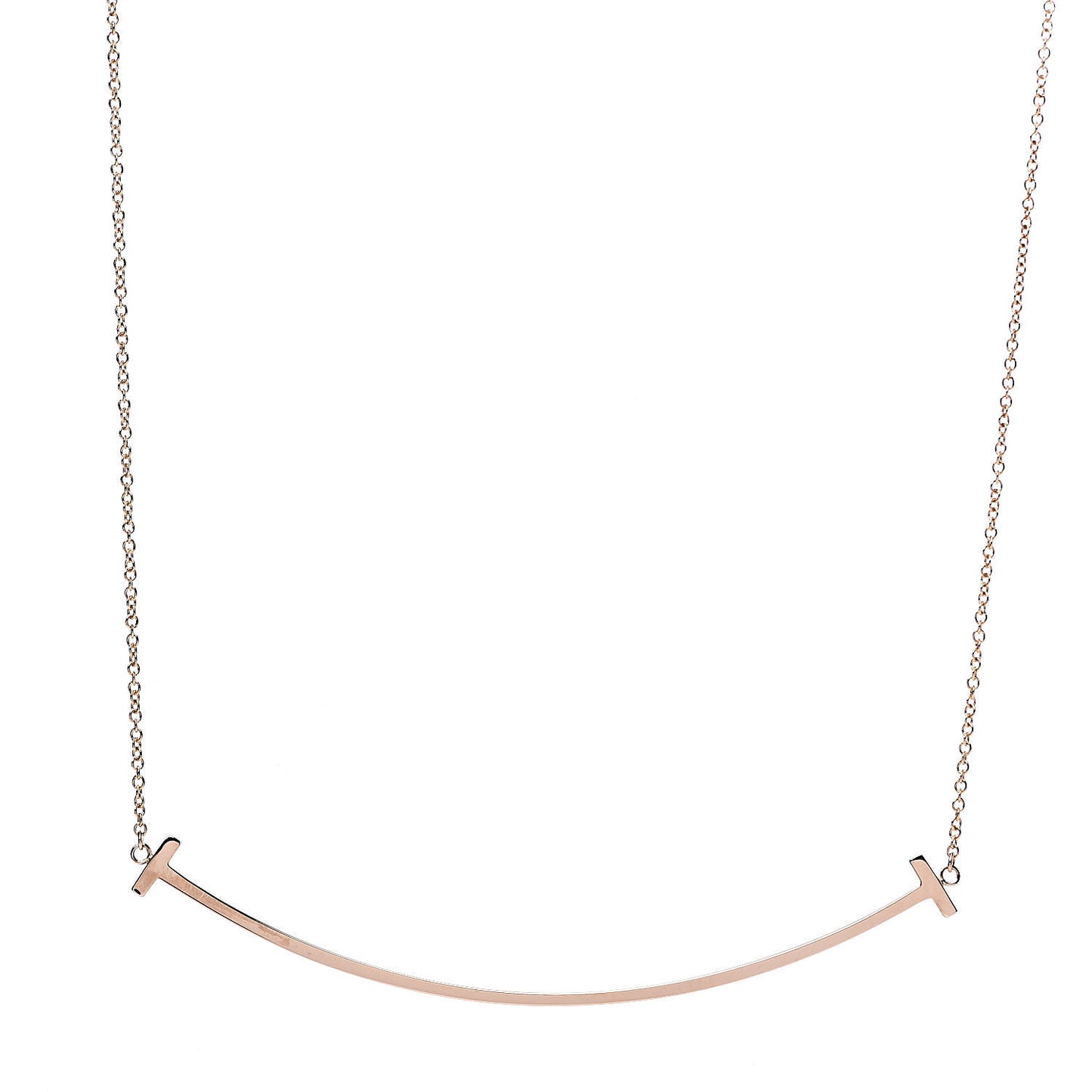 18K Rose Gold T Smile Pendant Necklace