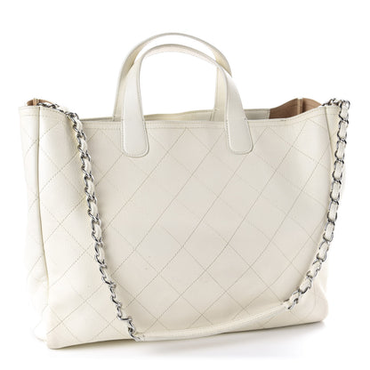Chanel Caviar Stitched Large Shopping Tote White 4 of 14