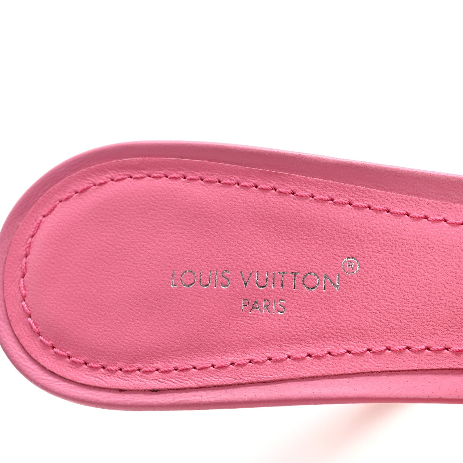 Louis Vuitton Lambskin Embossed Monogram Revival Mid Heel Mules 38 Rose Pop 6 of 12
