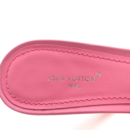 Louis Vuitton Lambskin Embossed Monogram Revival Mid Heel Mules 38 Rose Pop 6 of 12