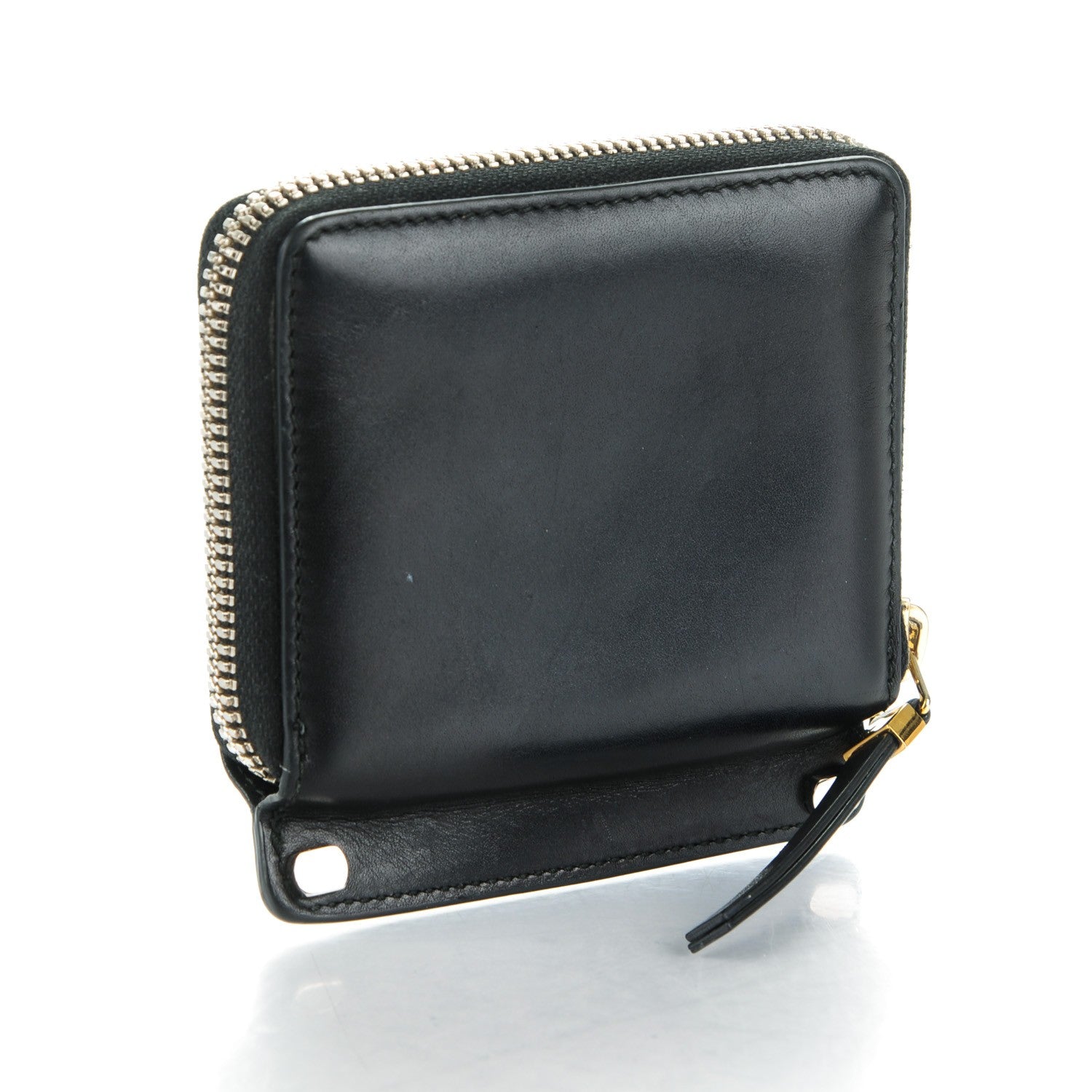 Balenciaga Calfskin Zip Card Wallet Black 3 of 7
