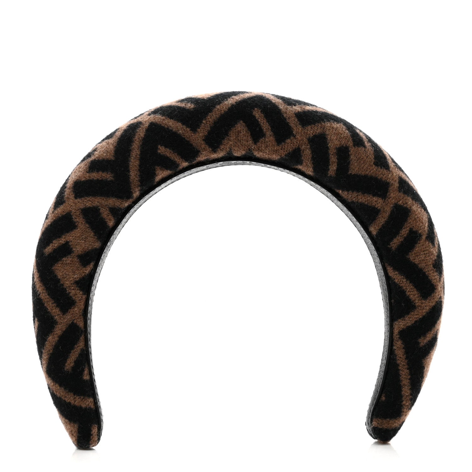 Fendi Wool Cashmere FF Logo Headband Tobacco 3 of 6