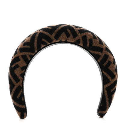 Fendi Wool Cashmere FF Logo Headband Tobacco 3 of 6