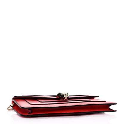 Bulgari Calfskin Serpenti Forever Flap Clutch Ruby Red 3 of 9